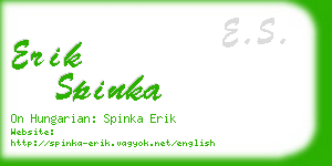 erik spinka business card